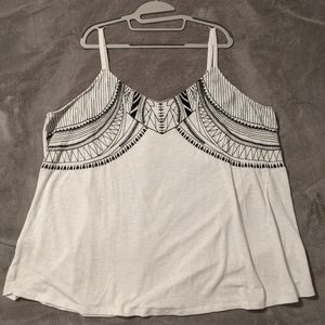 White/Black Crinkled Gauze Camisole